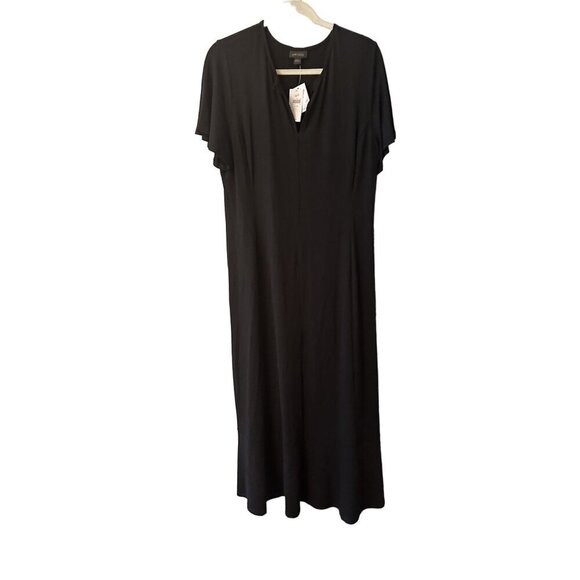 NWT J. Jill Black Midi Jersey Knit Dress Size Large - Picture 1 of 5
